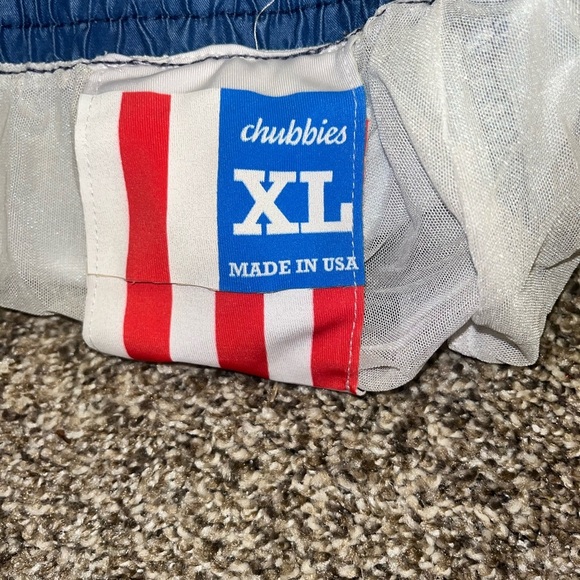 Chubbies Men Swim Trunks XL  blue white red green strip - Picture 6 of 6